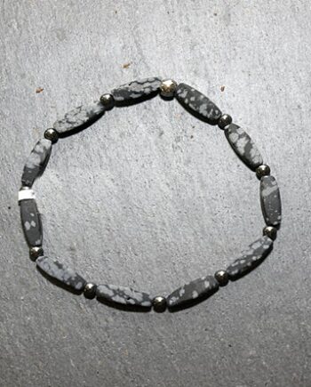 Unisex Armbnd aus Schneeflocken Osidian. Damen und Herren, 22,5 cm Nr. 2220145A